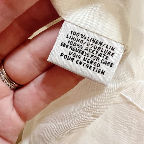 Talbots Size 6 Linen Maxi Dress Tropical Floral Print Cream Pink Green - Picture 6 of 7